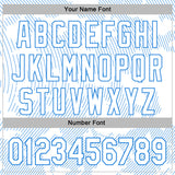 Custom Stitched White Powder Blue 3D Pattern Design Curve Lines Sports Pullover Sweatshirt Hoodie