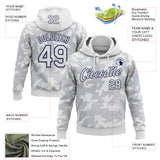 Custom Stitched White Navy 3D Pattern Design Curve Lines Sports Pullover Sweatshirt Hoodie