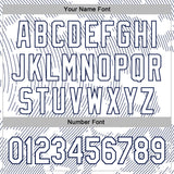 Custom Stitched White Navy 3D Pattern Design Curve Lines Sports Pullover Sweatshirt Hoodie