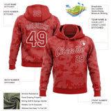 Custom Stitched Red White 3D Pattern Design Curve Lines Sports Pullover Sweatshirt Hoodie