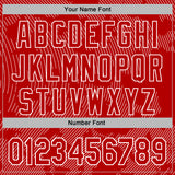 Custom Stitched Red White 3D Pattern Design Curve Lines Sports Pullover Sweatshirt Hoodie