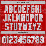 Custom Stitched Red Gray-White 3D Pattern Design Curve Lines Sports Pullover Sweatshirt Hoodie