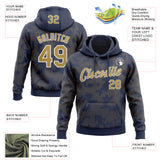Custom Stitched Navy Old Gold-White 3D Pattern Design Curve Lines Sports Pullover Sweatshirt Hoodie