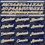 Custom Stitched Navy Old Gold-White 3D Pattern Design Curve Lines Sports Pullover Sweatshirt Hoodie