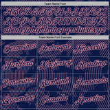 Custom Stitched Navy Medium Pink 3D Pattern Design Curve Lines Sports Pullover Sweatshirt Hoodie