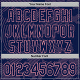 Custom Stitched Navy Medium Pink 3D Pattern Design Curve Lines Sports Pullover Sweatshirt Hoodie