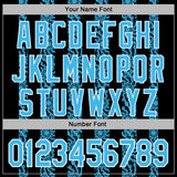 Custom Stitched Black Sky Blue-White 3D Pattern Design Abstract Shape Sports Pullover Sweatshirt Hoodie