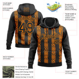 Custom Stitched Black Bay Orange 3D Pattern Design Abstract Shape Sports Pullover Sweatshirt Hoodie