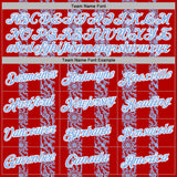 Custom Stitched Red Light Blue-White 3D Pattern Design Abstract Shape Sports Pullover Sweatshirt Hoodie