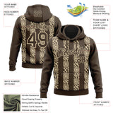 Custom Stitched Brown Cream 3D Pattern Design Abstract Shape Sports Pullover Sweatshirt Hoodie
