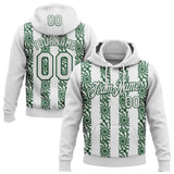 Custom Stitched White Green 3D Pattern Design Abstract Shape Sports Pullover Sweatshirt Hoodie