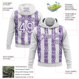Custom Stitched White Purple 3D Pattern Design Abstract Shape Sports Pullover Sweatshirt Hoodie