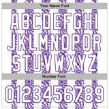 Custom Stitched White Purple 3D Pattern Design Abstract Shape Sports Pullover Sweatshirt Hoodie