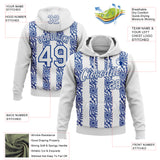Custom Stitched White Royal 3D Pattern Design Abstract Shape Sports Pullover Sweatshirt Hoodie