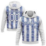 Custom Stitched White Royal 3D Pattern Design Abstract Shape Sports Pullover Sweatshirt Hoodie