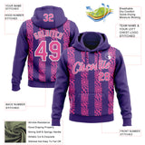 Custom Stitched Purple Pink-White 3D Pattern Design Abstract Shape Sports Pullover Sweatshirt Hoodie