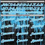 Custom Stitched Black Sky Blue-White 3D Pattern Design Dripping Splatter Sports Pullover Sweatshirt Hoodie