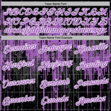 Custom Stitched Black Medium Purple-White 3D Pattern Design Dripping Splatter Sports Pullover Sweatshirt Hoodie