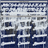 Custom Stitched Navy Silver-White 3D Pattern Design Dripping Splatter Sports Pullover Sweatshirt Hoodie