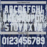 Custom Stitched Navy Silver-White 3D Pattern Design Dripping Splatter Sports Pullover Sweatshirt Hoodie