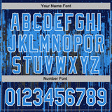 Custom Stitched Navy Powder Blue-White 3D Pattern Design Dripping Splatter Sports Pullover Sweatshirt Hoodie