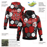 Custom Stitched Black Red-White 3D Pattern Design Geometric Shape Sports Pullover Sweatshirt Hoodie