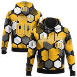Custom Stitched Black Gold-White 3D Pattern Design Geometric Shape Sports Pullover Sweatshirt Hoodie