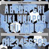 Custom Stitched Black Light Blue-White 3D Pattern Design Geometric Shape Sports Pullover Sweatshirt Hoodie