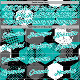 Custom Stitched Black Aqua-White 3D Pattern Design Geometric Shape Sports Pullover Sweatshirt Hoodie