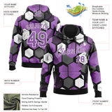 Custom Stitched Black Medium Purple-White 3D Pattern Design Geometric Shape Sports Pullover Sweatshirt Hoodie