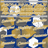 Custom Stitched Royal Old Gold-White 3D Pattern Design Geometric Shape Sports Pullover Sweatshirt Hoodie