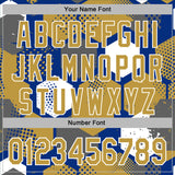 Custom Stitched Royal Old Gold-White 3D Pattern Design Geometric Shape Sports Pullover Sweatshirt Hoodie