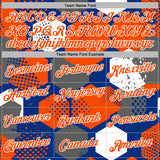 Custom Stitched Royal Orange-White 3D Pattern Design Geometric Shape Sports Pullover Sweatshirt Hoodie