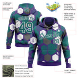 Custom Stitched Purple Teal-White 3D Pattern Design Geometric Shape Sports Pullover Sweatshirt Hoodie