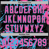 Custom Stitched Black Pink-Sky Blue 3D Pattern Design Splash Sports Pullover Sweatshirt Hoodie