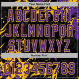 Custom Stitched Black Purple-Gold 3D Pattern Design Splash Sports Pullover Sweatshirt Hoodie