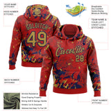 Custom Stitched Red Old Gold-Navy 3D Pattern Design Splash Sports Pullover Sweatshirt Hoodie