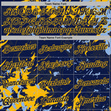 Custom Stitched Navy Gold-Light Blue 3D Pattern Design Splash Sports Pullover Sweatshirt Hoodie
