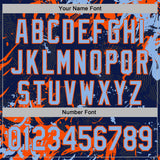 Custom Stitched Navy Light Blue-Orange 3D Pattern Design Splash Sports Pullover Sweatshirt Hoodie