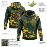 Custom Stitched Green Black-Gold 3D Pattern Design Splash Sports Pullover Sweatshirt Hoodie
