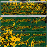 Custom Stitched Green Black-Gold 3D Pattern Design Splash Sports Pullover Sweatshirt Hoodie