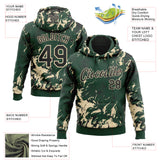 Custom Stitched Green Black-Cream 3D Pattern Design Splash Sports Pullover Sweatshirt Hoodie