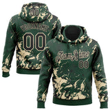 Custom Stitched Green Black-Cream 3D Pattern Design Splash Sports Pullover Sweatshirt Hoodie