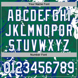 Custom Stitched Kelly Green White-Royal 3D Pattern Design Splash Sports Pullover Sweatshirt Hoodie