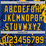 Custom Stitched Royal Gold-Black 3D Pattern Design Splash Sports Pullover Sweatshirt Hoodie