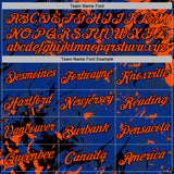 Custom Stitched Royal Orange-Black 3D Pattern Design Splash Sports Pullover Sweatshirt Hoodie