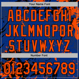 Custom Stitched Royal Orange-Black 3D Pattern Design Splash Sports Pullover Sweatshirt Hoodie