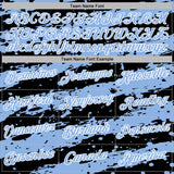 Custom Stitched Black Light Blue-White 3D Pattern Design Splash Torn Paper Style Sports Pullover Sweatshirt Hoodie