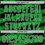 Custom Stitched Black Grass Green-White 3D Pattern Design Splash Torn Paper Style Sports Pullover Sweatshirt Hoodie