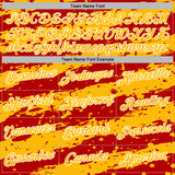 Custom Stitched Red Gold-White 3D Pattern Design Splash Torn Paper Style Sports Pullover Sweatshirt Hoodie